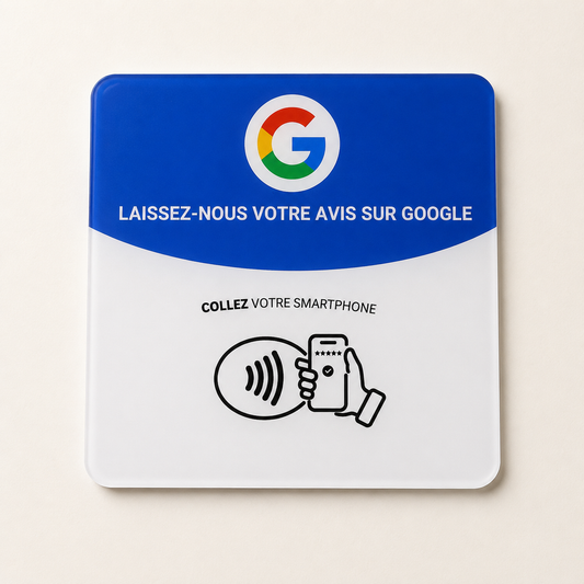 Plaquette NFC Av’Yss prête à l’emploi pour les avis Google